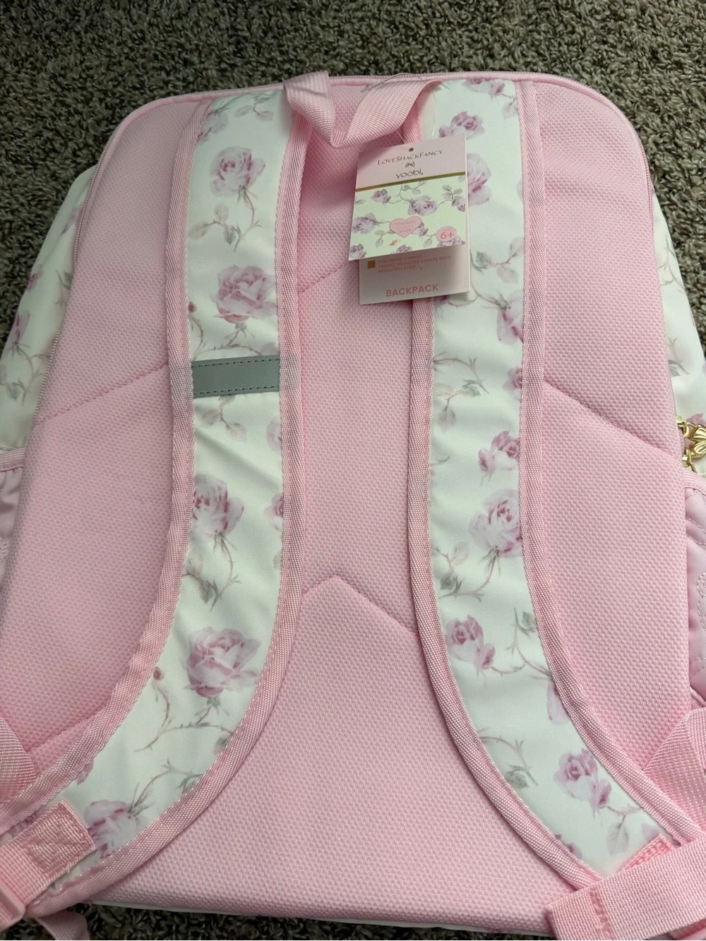 SALE‼️LoveShackFancy Yoobi Pink Quilted Bow-Accent Backpack paper and pencil - Picture 5 of 14